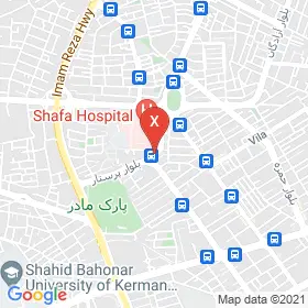 این نقشه، نشانی دکتر رقیه کریمی افشار متخصص پزشک عمومی در شهر کرمان است. در اینجا آماده پذیرایی، ویزیت، معاینه و ارایه خدمات به شما بیماران گرامی هستند.