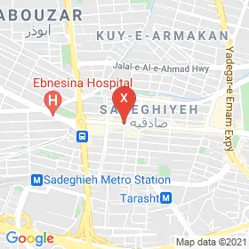 این نقشه، آدرس دکتر سرور هدیه لو متخصص زنان و زایمان و نازایی در شهر تهران است. در اینجا آماده پذیرایی، ویزیت، معاینه و ارایه خدمات به شما بیماران گرامی هستند.